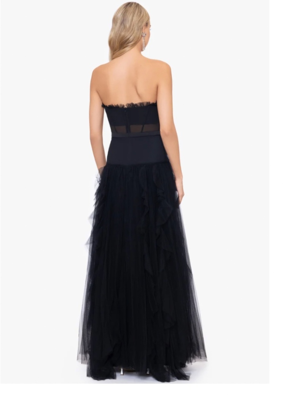 BETSY & ADAM STRAPLESS RUFFLE DRESS Size 10 - NWT - Picture 2 of 6